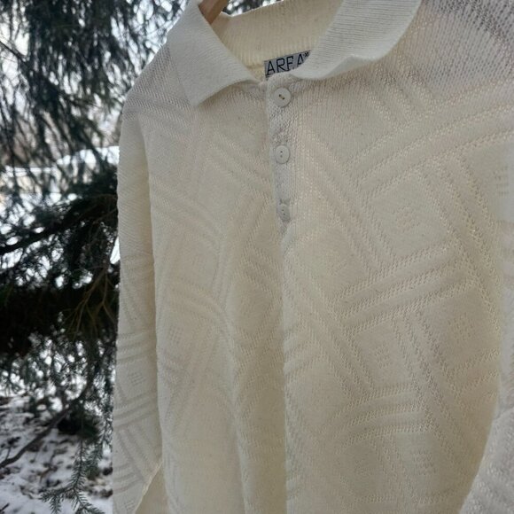 Vintage Area by TAG XL Collared Geometric Cream Sweater - Picture 5 of 5